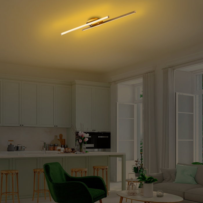 Opviq Lámpara de Araña Dorada con LED Integrado
